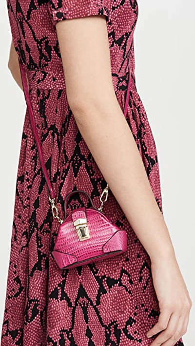 Shop Manu Atelier Micro Demi Crossbody Bag In Pink Lizard