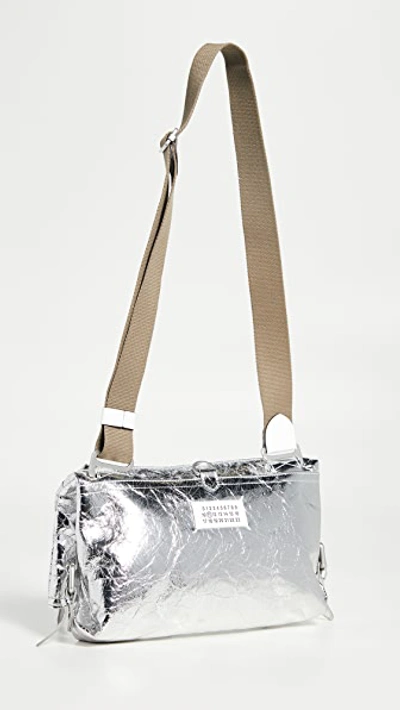 Shop Maison Margiela Metallic Crossbody Bag In Silver