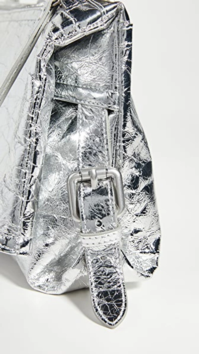 Shop Maison Margiela Metallic Crossbody Bag In Silver