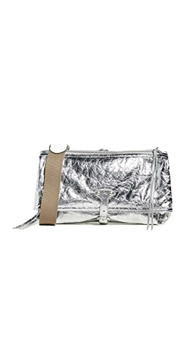 Shop Maison Margiela Metallic Crossbody Bag In Silver