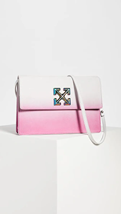 Shop Off-white Sprayed Jitney 1.0 Bag In White/fuchsia