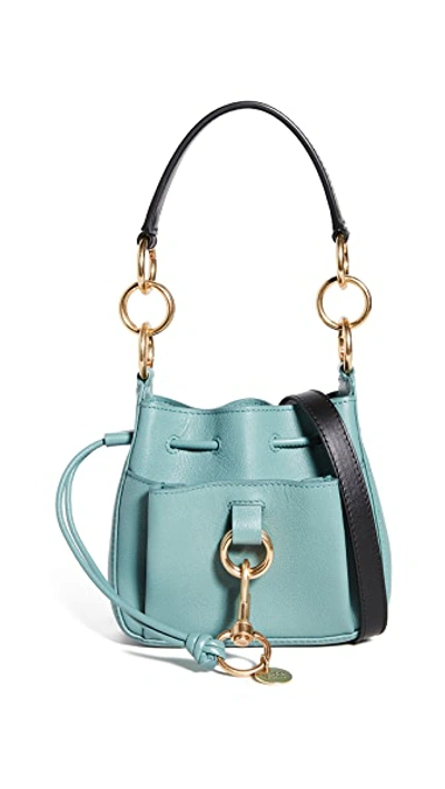 Shop See By Chloé Tony Small Bucket In Mineral Blue