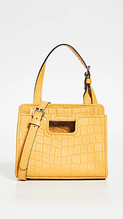 Shop Alfeya Valrina Dey Bag In Mustard Croc