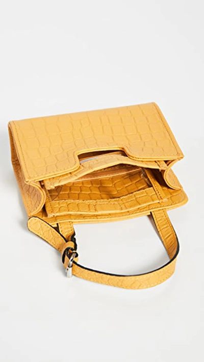 Shop Alfeya Valrina Dey Bag In Mustard Croc