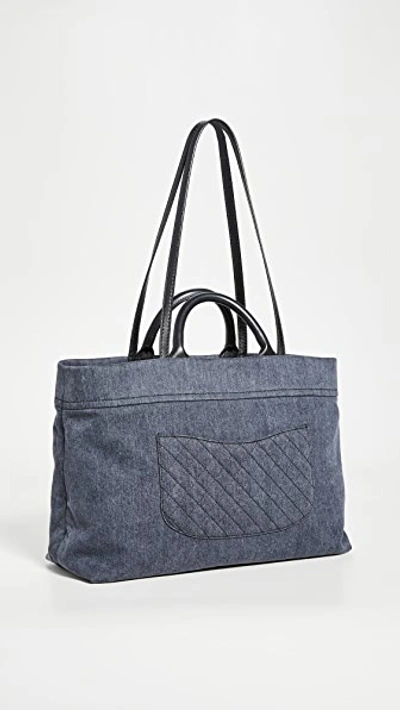 Pre-owned Chanel Black Denim Tote Bag