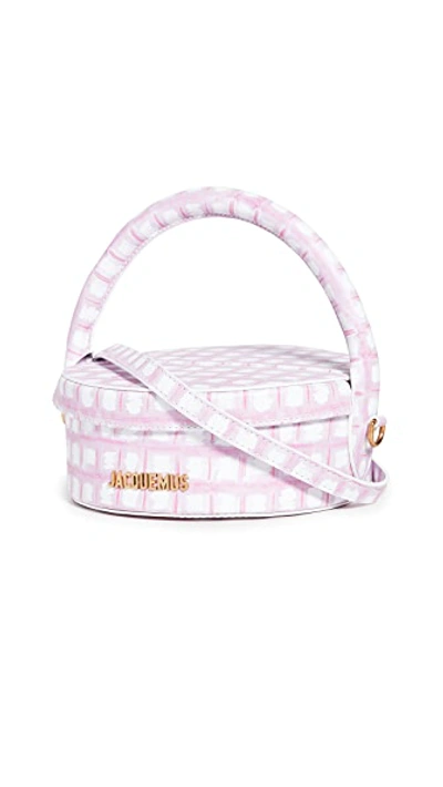 Shop Jacquemus La Boite A Gateaux Bag In Pink Check