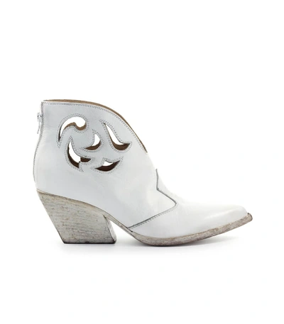 Shop Elena Iachi White Texan Style Bootie In Bianco (white)