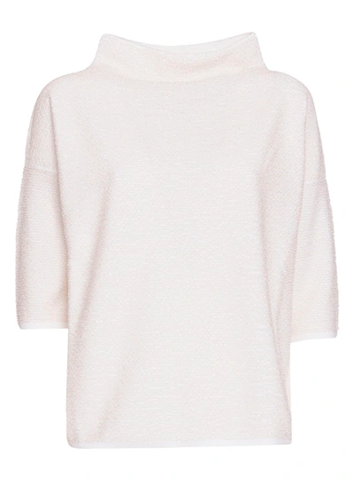 Shop Max Mara Viscose Yarn Sweater In Bianco