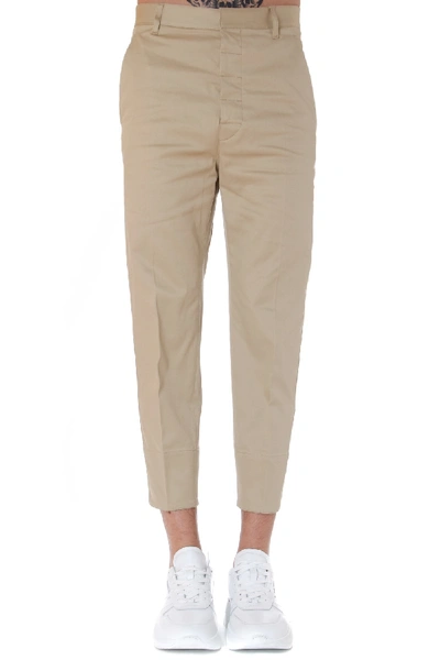 Shop Dsquared2 Beige Cotton Cropped Pants