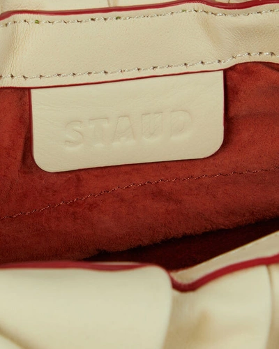 Shop Staud Mini Lera Folded Leather Bag In White