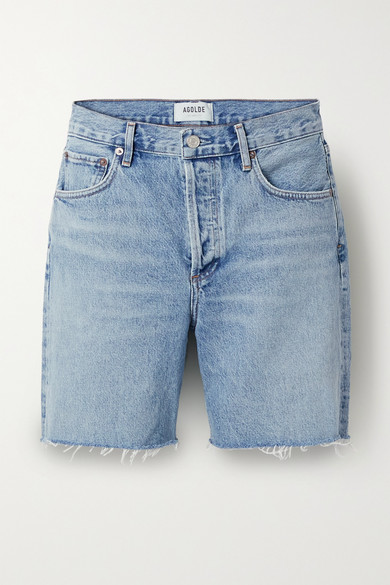 mid length denim shorts