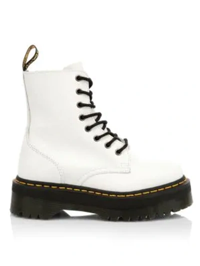 Shop Dr. Martens' Jadon Leather Combat Boots In White