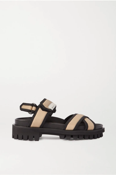 Shop Ganni Hiking Nylon Sandals In Taupe