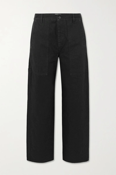 Shop The Row Hester Cropped Mid-rise Straight-leg Jeans In Black