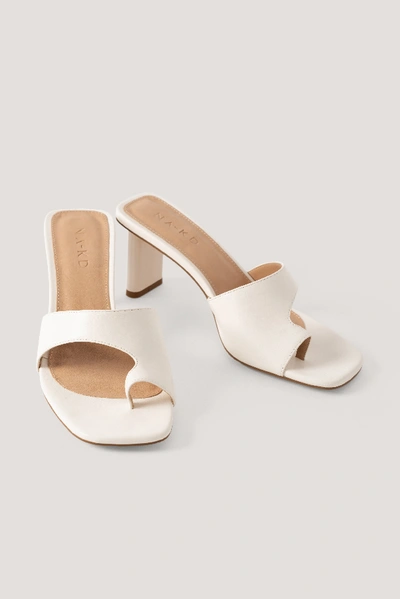 Shop Na-kd Toe Strap Mules - White In Offwhite