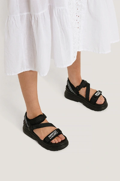 Shop Na-kd Chunky Velcro Sandals - Black