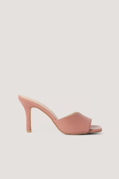 Shop Na-kd Squared Toe Stiletto Mules - Pink In Dusty Pink