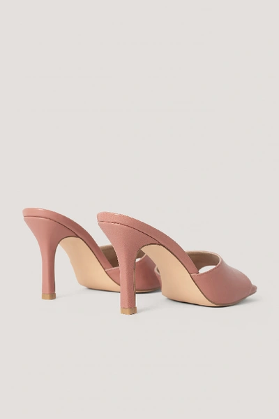 Shop Na-kd Squared Toe Stiletto Mules - Pink In Dusty Pink