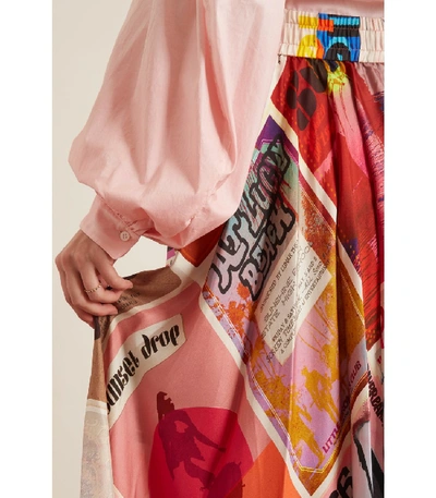 Shop Zimmermann Wavelength Swing Skirt In Pink Poster Print In Multi
