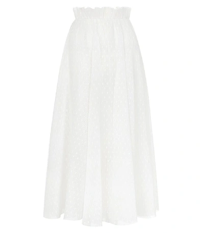Shop Zimmermann Pleated Dot Skirt In Pearl In White