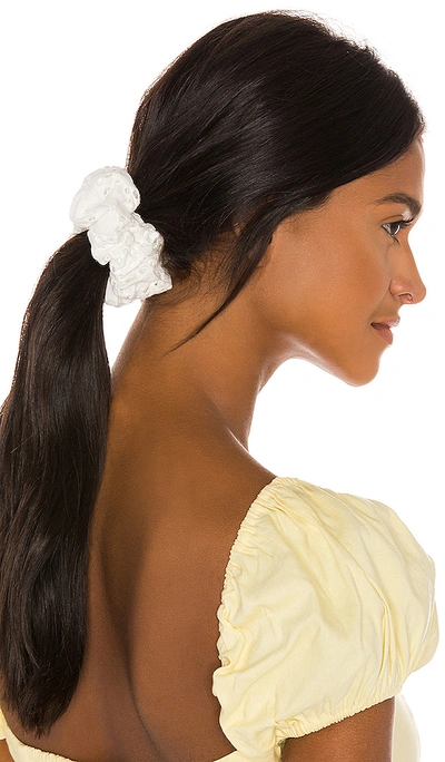 Shop Lele Sadoughi Oversized Scrunchie In White Eyelet