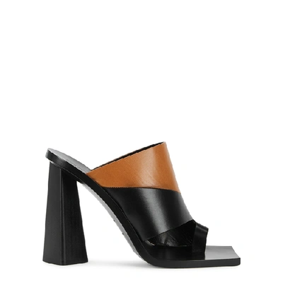 Shop Givenchy 100 Panelled Leather Mules In Black