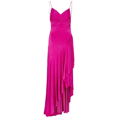 Shop Alexandre Vauthier Pink Satin-jersey Maxi Dress
