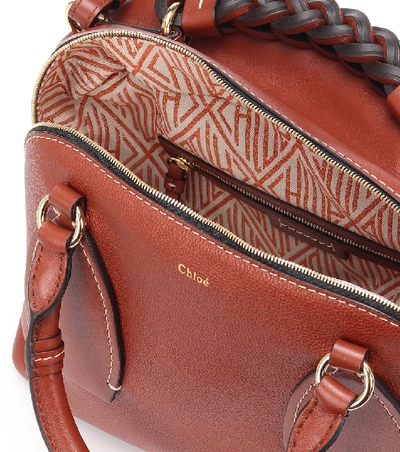 Shop Chloé Daria Medium Leather Shoulder Bag In Brown