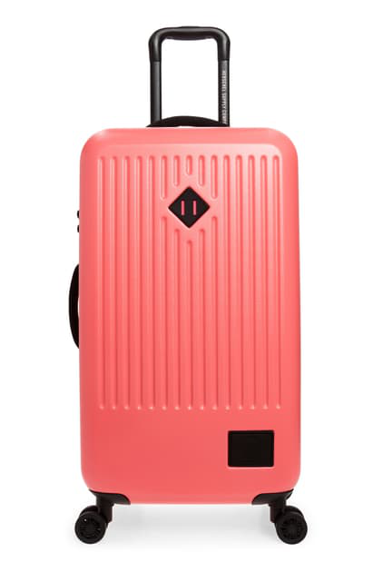 neon pink suitcase