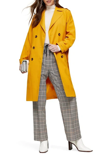 Shop Topshop Sophia Trench Coat In Mustard