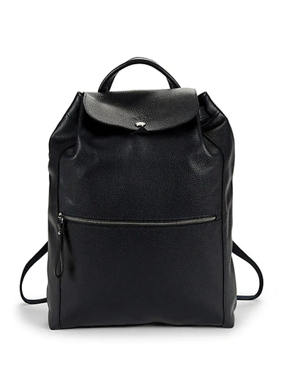 Shop Longchamp Leather Backpack In Black