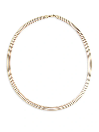 Shop Saks Fifth Avenue 14k Yellow, White & Rose Gold Three-strand Necklace