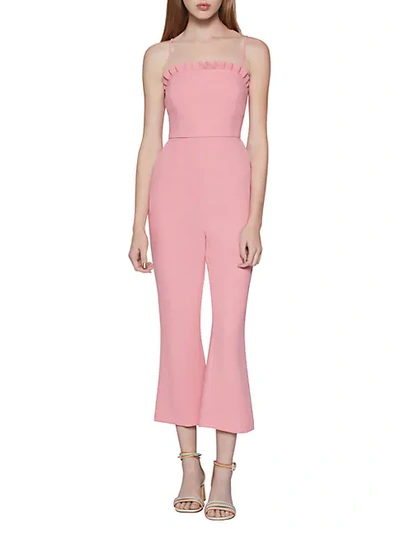 Shop Bcbgeneration Flared Cropped Jumpsuit In Watermelon