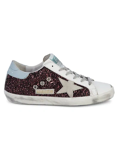 Shop Golden Goose Superstar Glitter Colorblock Leather Runners In White Multi
