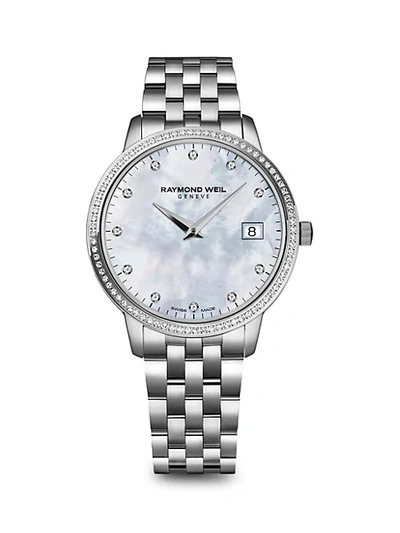 Shop Raymond Weil Toccata Stainless Steel, Mother-of-pearl & Diamond Bracelet Watch