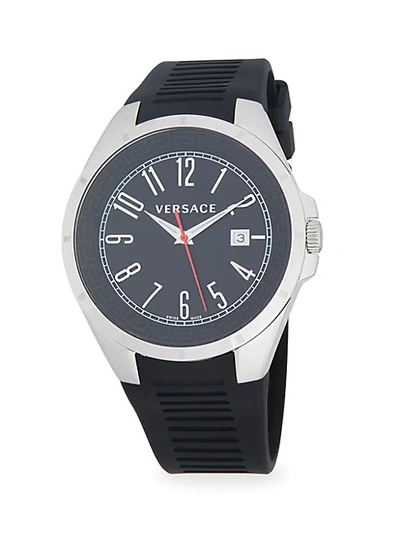 Shop Versace Stainless Steel & Silicone-strap Watch In Grey