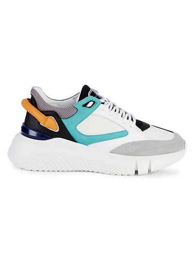Shop Buscemi Veloce Sneakers In Aqua Orange