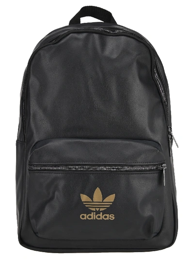 Shop Adidas Originals Logo Print Backpack In Black