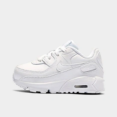 Shop Nike Kids' Toddler Air Max 90 Casual Shoes In White/metallic Silver/white/white