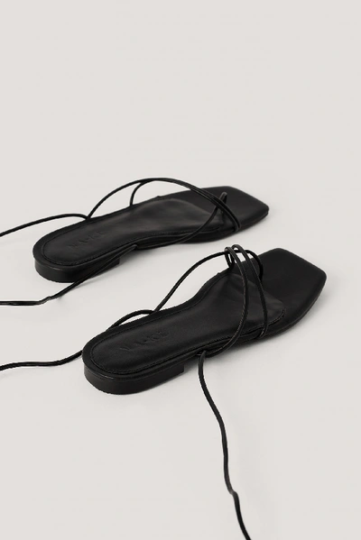 Shop Na-kd Flat Strap Sandals - Black