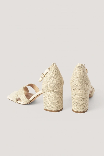 Shop Na-kd Braided Raffia Heels - Offwhite In Natural