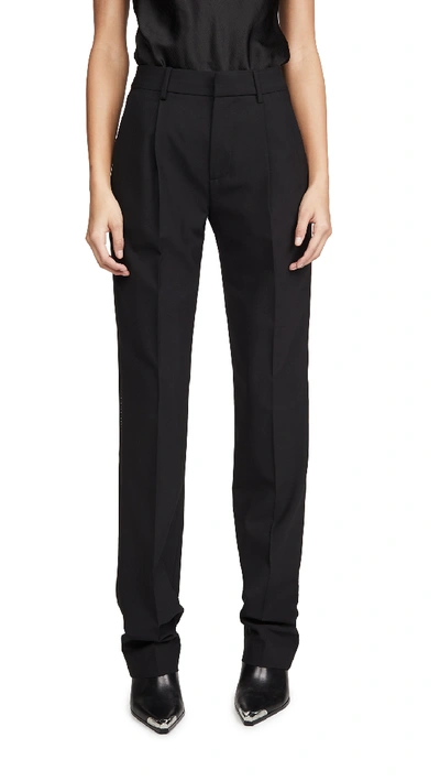 Shop Area Crystal Trim Straight Leg Trousers In Black