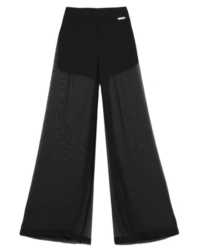Shop Frankie Morello Woman Pants Black Size 4 Silk, Elastane, Polyester