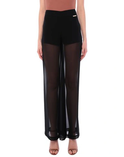 Shop Frankie Morello Woman Pants Black Size 4 Silk, Elastane, Polyester