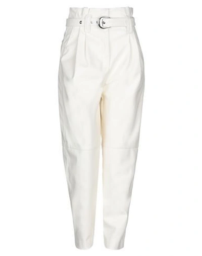 Shop Pinko Woman Pants Ivory Size 8 Polyester, Acetate In White