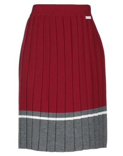Shop Alessandro Dell'acqua Knee Length Skirt In Maroon