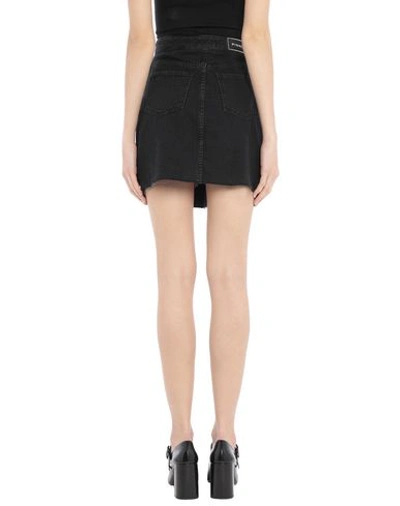 Pinko Sequined-front Denim Mini Skirt In Black