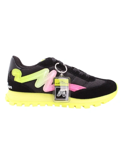 Shop Marc Jacobs The Jogger Nylon Sneakers In Black Neon Multi