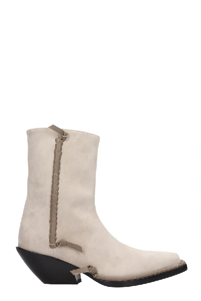 Shop Acne Studios Breanna Texan Ankle Boots In Beige Suede