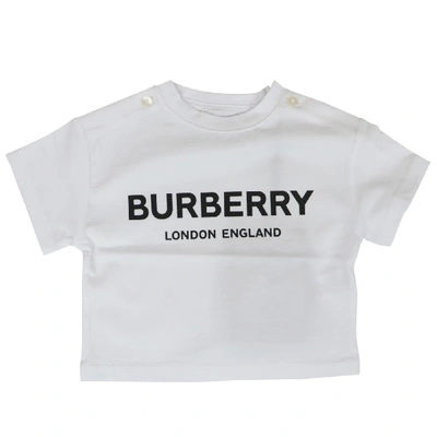 Shop Burberry Mini-robbie T-shirt In White